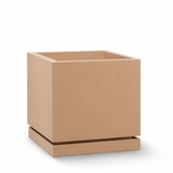 Marek square planter with drip tray on white background