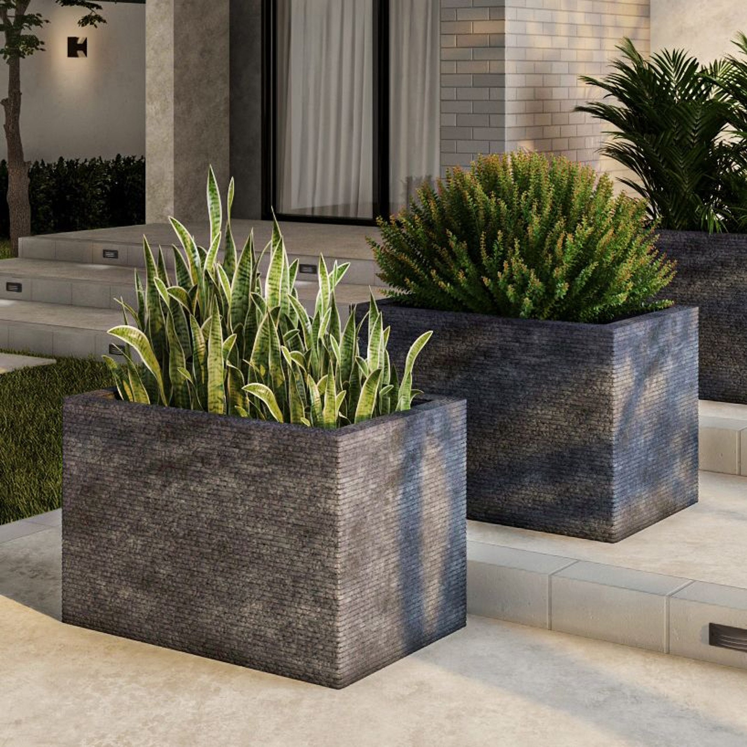 Planters By Material Fiberstone Planters Unlimited