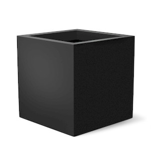 Modern fiberglass square planter in matte black – quick ship Modern fiberglass square planter in matte black – quick ship
