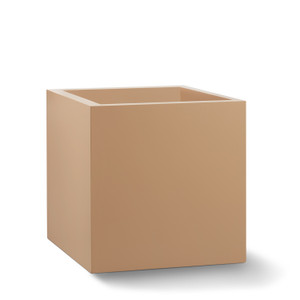 Modern Fiberglass Square Planter shown in Mocha Modern Fiberglass Square Planter shown in Mocha