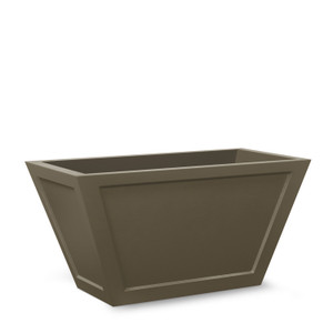 Unplanted Ashville Fiberglass Tapered Rectangular Planter in black fox