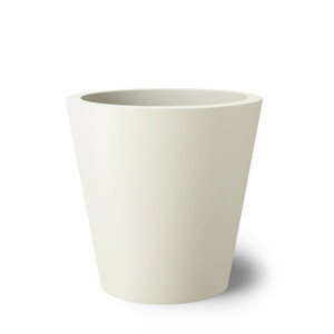 Manhattan tapered round planter shown in White.