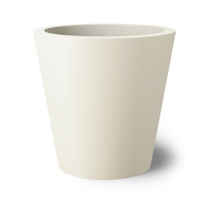 Manhattan tapered round planter shown in White. Manhattan tapered round planter shown in White.