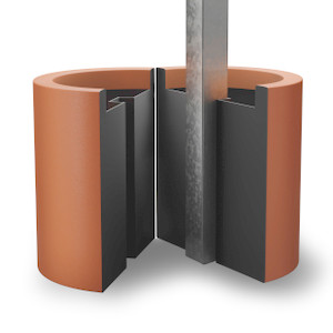 Modern Fiberglass Wrap-Around Post Planter Modern Fiberglass Wrap-Around Post Planter