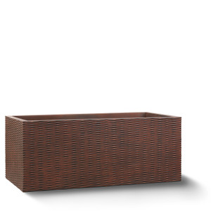 Draper Fiberstone Rectangular Planter shown in a ferric finish.