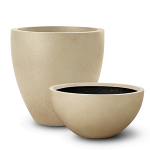 Rocca planters shown in a tiza finish