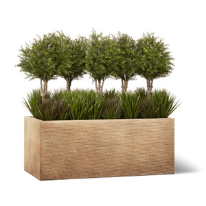 Topiary & Grass in Strato Fiberstone Planter Topiary & Grass in Strato Fiberstone Planter