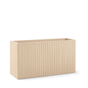 Retro Ridge Vertical Rectangle Fiberglass Planter on white background