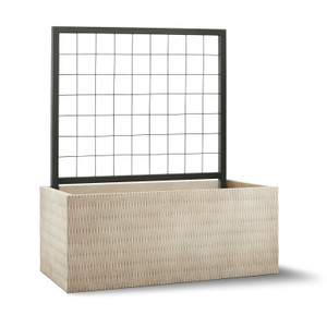 Draper Rectangular Fiberstone Planter with Trellis Draper Rectangular Fiberstone Planter with Trellis