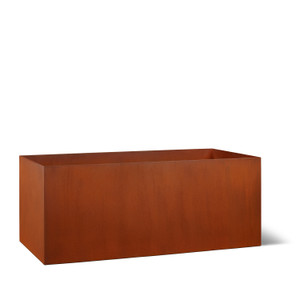 Bioretention Modern Rectangle Corten Steel Planter on white background Bioretention Modern Rectangle Corten Steel Planter on white background