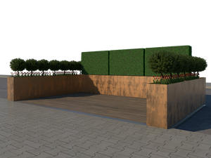 Corten Steel Parklet Corten Steel Parklet