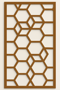 Solstice Grid Steel Screen in corten steel