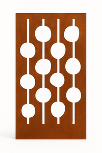 Ovale Steel Screen in corten steel finish on white background