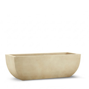 Rocca fiberglass rectangle planter shown in a tiza finish