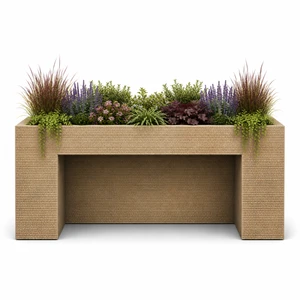 ADA-Friendly Strato Fiberstone Raised Garden Planter in Antigua Finish with Wheelchair Access