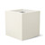 Modern fiberglass square planter in matte white– quick ship