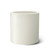 White Modern Round Fiberglass Planter on white background