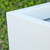 Close up detail of a white Manhattan tapered rectangle planter.