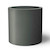 Modern round post planter shown in dark gray in the closed position.