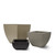Rocca Fiberglass Tapered Square Planter shown in 3 sizes