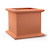 Square Sienna fiberglass planter shown in terracotta. Square Sienna fiberglass planter shown in terracotta.