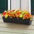 36" Black Galvanized 2-in-1 Metal Tapered Window Box or Liner mounted under window with green shutters