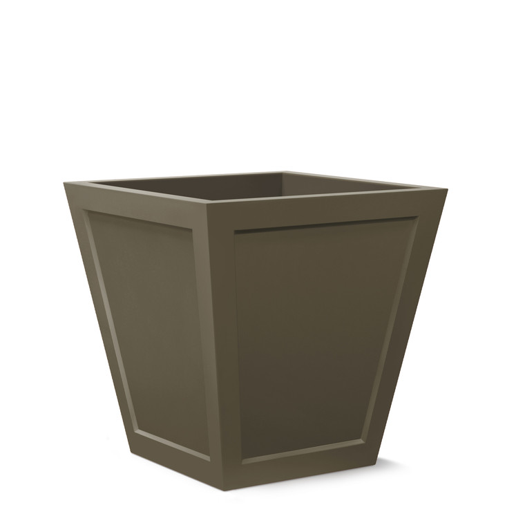Ashville Fiberglass Tapered Square Planters in black fox