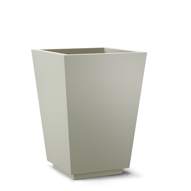 Marek tapered square planter shown in dove