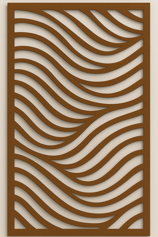 Breeze Linea Grid Steel Screen in corten steel