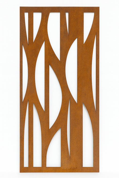 Aurora  Corten Steel wall panel on white background