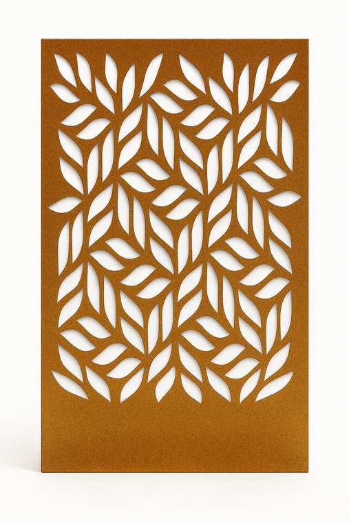 Botanica corten steel wall design with a white backround Botanica corten steel wall design with a white backround