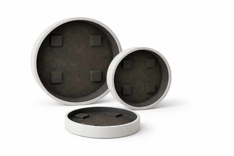 Round Marek Saucers /drip trays on white background