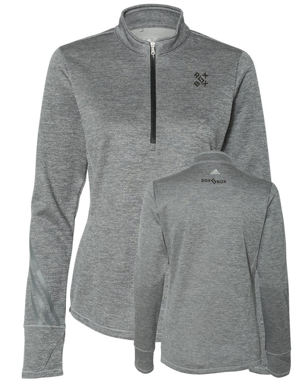 Adidas - Women's Brushed Terry Heathered Quarter-Zip Pullover