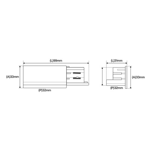 Connettore di alimentazioneper binario trifase bianco serie SP Connettore di alimentazioneper binario trifase bianco serie SP