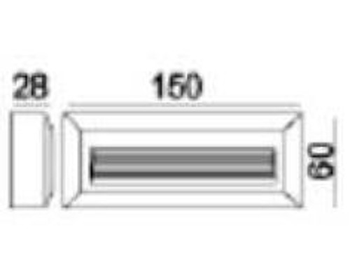 Segnapasso a muro 3W (senza incasso), colore bianco, dimensioni 150x60x28mm Segnapasso a muro 3W (senza incasso), colore bianco, dimensioni 150x60x28mm
