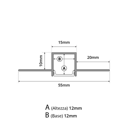 Profilo da incasso per cartongesso