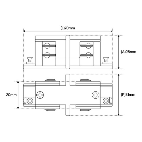 Connettore Tipo I NERO per Binario Trifase serie SP