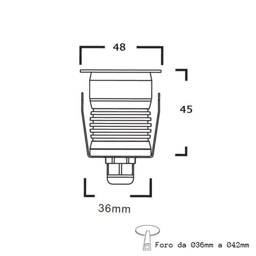 Faretto LED 3W, IP67, 10° Taglio di Luce, Professional Faretto LED 3W, IP67, 10° Taglio di Luce, Professional