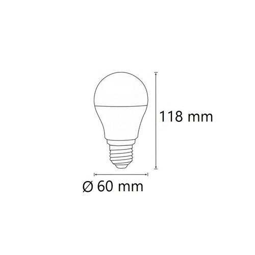 Lampada E27 12W, A60 120lm/W, CRI92, No Flickering