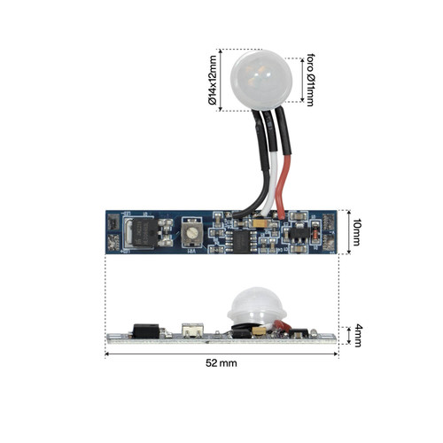 Sensore di Movimento per Profili e Strisce LED 12V e 24VDC 8A,
