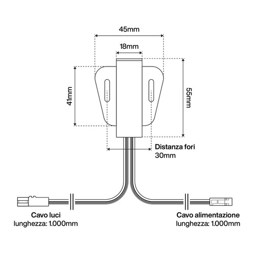 Sensore di movimento PIR, dim 45x62mm, 12Vdc (max 48W) o 24Vdc (96W), Sensore di movimento PIR, dim 45x62mm, 12Vdc (max 48W) o 24Vdc (96W),