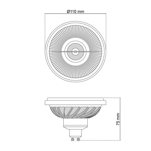 Lampada LED AR111 15W, angolo 45°, CRI92, No-Flickering Lampada LED AR111 15W, angolo 45°, CRI92, No-Flickering