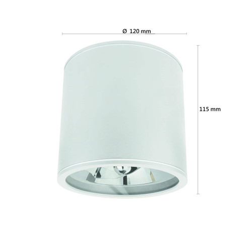 Apllique da soffitto bianca, IP65, base GU10 per lampade AR111, ø120*115 Apllique da soffitto bianca, IP65, base GU10 per lampade AR111, ø120*115