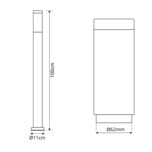 Paletto da Giardino 100cm E27 - Grigio Paletto da Giardino 100cm E27 - Grigio
