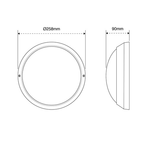 Plafoniera da esterno 1xE27 bianca, IP54, ø258mm Plafoniera da esterno 1xE27 bianca, IP54, ø258mm