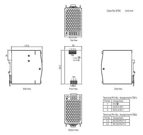 Alimentatore per montaggio su guida 240W 24V Alimentatore per montaggio su guida 240W 24V