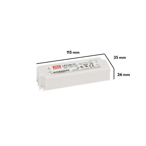 Alimentatore Meanwell 20W 12V resistente all'acqua IP67 Alimentatore Meanwell 20W 12V resistente all'acqua IP67