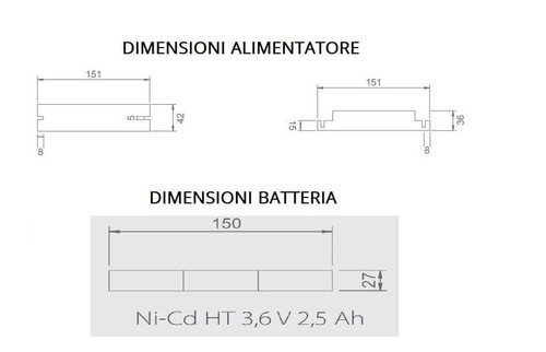 Modulo alimentazione di emergenza D1 / A MT 2H (NiCd 3XC 4.6V 2500Mah) Modulo alimentazione di emergenza D1 / A MT 2H (NiCd 3XC 4.6V 2500Mah)