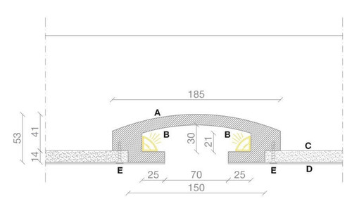 Taglio di luce indiretta per 1 o 2 strip led Taglio di luce indiretta per 1 o 2 strip led