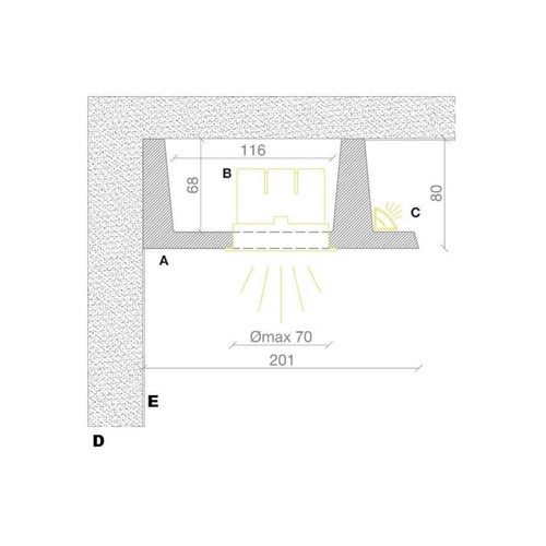 Vela squadrata per luce diffusa led e incasso faretti a soffitto Vela squadrata per luce diffusa led e incasso faretti a soffitto